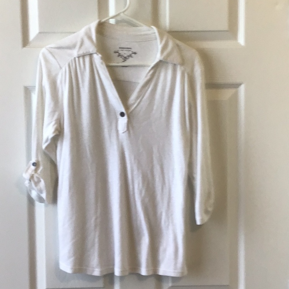 Sonoma v neck 3/4 sleeve pullover with collar